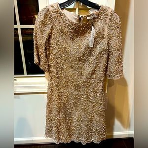 Alice and Olivia gold beaded dress. New with tags. Size 8